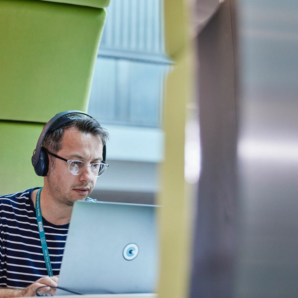 Man working on laptop